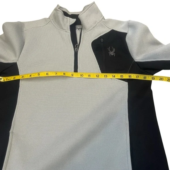 Men’s Spyder Bandit Outbound Black and Grey Fleece 1/4 Zip Jacket Pullover - Picture 4 of 5